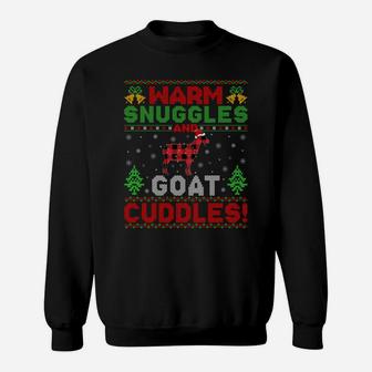 Warm Snuggles And Goat Cuddles Ugly Goat Christmas Sweatshirt Sweatshirt | Crazezy