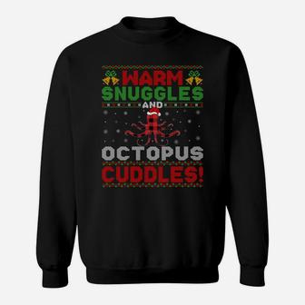 Warm Snuggles And Octopus Cuddles Ugly Octopus Christmas Sweatshirt Sweatshirt | Crazezy