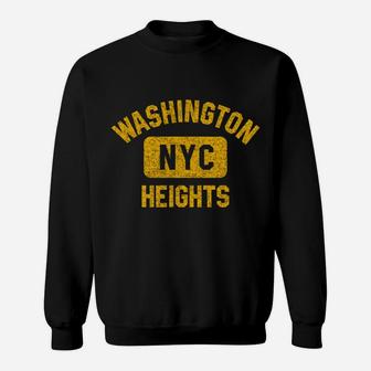 Washington Heights Nyc Gym Style Distressed Amber Print Sweatshirt | Crazezy UK