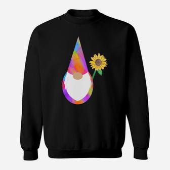 Watercolor Tomte Gnome Boho Hippy Sunflower Tie Dye Sweatshirt Sweatshirt | Crazezy CA