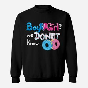 We Donut Know Funny Gender Reveal Family Sweatshirt | Crazezy