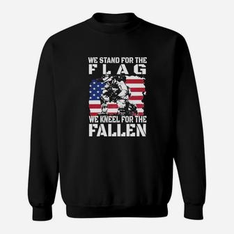 We Stand For The Flag We Kneel For The Fallen American Flag Sweatshirt - Monsterry DE
