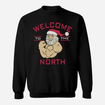 Welcome To North Swole Santa Claus Christmas Bodybuilding Sweatshirt | Crazezy