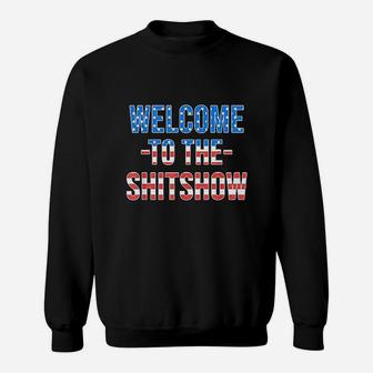 Welcome To The Show Usa Flag Funny 4Th Of July Drinking Sweatshirt | Crazezy