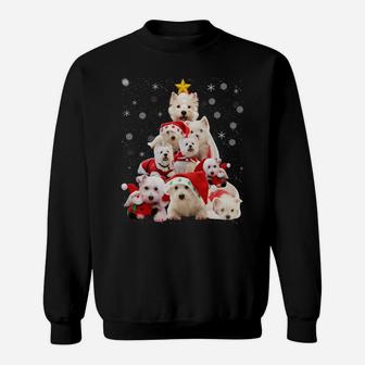 Westie Christmas Tree Lights Funny Dog Xmas Gift Sweatshirt Sweatshirt | Crazezy