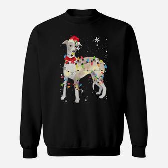 Whippet Dog Christmas Light Xmas Mom Dad Gifts Sweatshirt Sweatshirt | Crazezy
