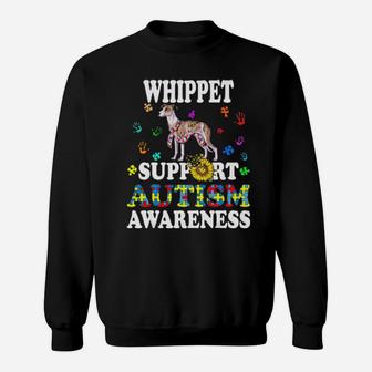 Whippet Dog Heart Support Autism Awareness Sweatshirt - Monsterry