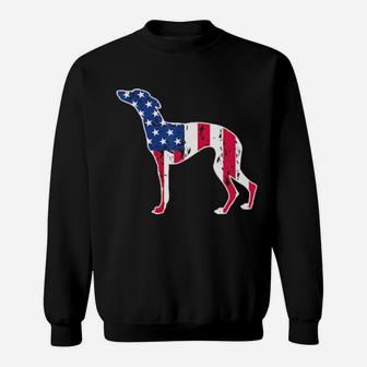 Whippet Dog Lovers American Flag 4Th Of July Gift Sweatshirt - Monsterry
