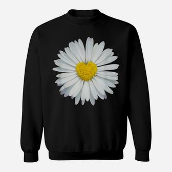 White And Yellow Heart Daisy Flower Rave Tee Sweatshirt | Crazezy