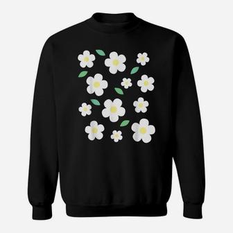White Flower Pastel Kawaii Cute Cottagecore Aesthetic Sweatshirt | Crazezy CA