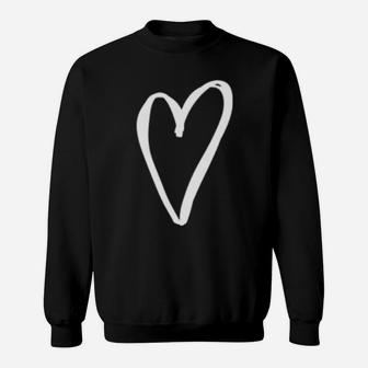 White Tiny Heart Pocket Valentine's Day Love Sweatshirt | Crazezy CA