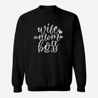 Wife Mom Boss Mothers Day Sweatshirt | Crazezy AU
