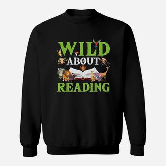 Wild About Reading Animals Books Reader Sweatshirt | Crazezy UK