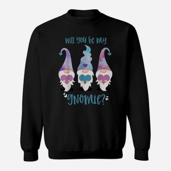 Will You Be My Gnomie Valentine Gnome Couples Matching Sweatshirt | Crazezy UK