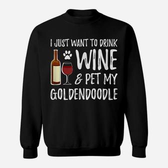 Wine And Goldendoodle For Goldendoodle Dog Mom Sweatshirt | Crazezy