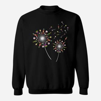 Wine Dandelion Flower Funny Sweatshirt | Crazezy DE