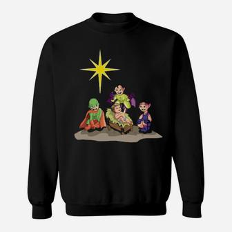Wise Still Seek Him Jesus Is The Reason Nativity Manger Sweatshirt - Monsterry DE