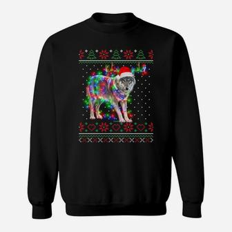 Wolf Animal Ugly Sweater Christmas Puppy Animal Lover Sweatshirt | Crazezy UK