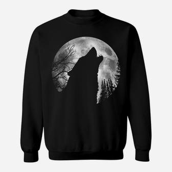 Wolf Wild Lone Howling Full Moon Nature Wildlife Wilderness Sweatshirt | Crazezy UK
