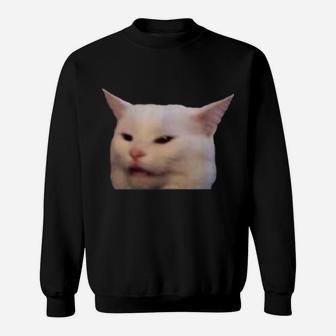 Woman Yelling At A Cat Confused Sweatshirt | Crazezy CA