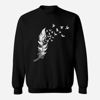 Women Feather Birds Sweatshirt | Crazezy