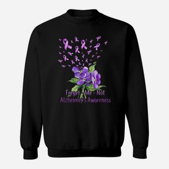 Women Forget Me Not Flower Alzheimer's Awareness Month Sweatshirt | Crazezy CA