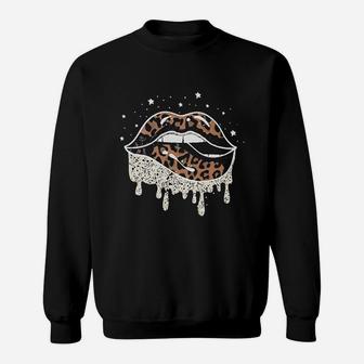 Women Lips Leopard Print Sweatshirt | Crazezy
