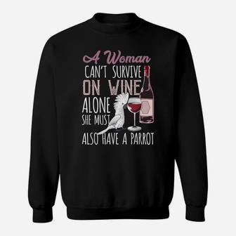 Women, Red Wine, And Parrots, Pet Bird Umbrella Cockatoo Sweatshirt | Crazezy CA