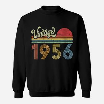 Womens 1956 Birthday Gift Vintage Born Made 1956 Retro Sunset Sweatshirt | Crazezy DE