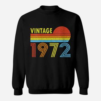 Womens 1972 Vintage 1972 Sunset Gift For Men Women Born Made 1972 Sweatshirt | Crazezy