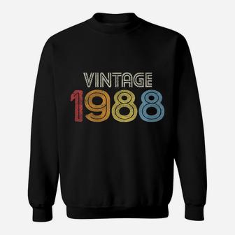 Womens 1988 Vintage Born Made 1988 Retro 1988 Gift For Men Women Sweatshirt | Crazezy
