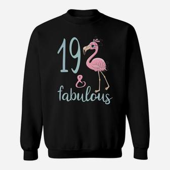 Womens 19th Bday Outfit Fabulous Flamingo 19 Year Old Girl Gifts Sweatshirt - Thegiftio UK