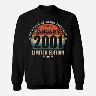 Womens 20 Years Old Made In January 2001 Vintage 20Th Birthday Sweatshirt | Crazezy