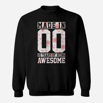 Womens 20Th Birthday Gift Made In 2000 Awesome Since Floral Vintage Sweatshirt | Crazezy