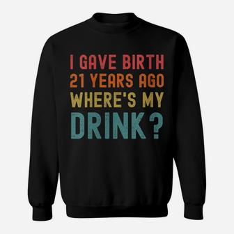 Womens 21St Birthday Party Mom Dad 21 Year Old Child Son Daughter Sweatshirt | Crazezy UK