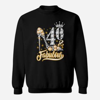 Womens 40 & Fabulous 40 Years Old 40Th Birthday Diamond Crown Shoes Sweatshirt | Crazezy AU