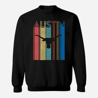 Womens Austin Longhorn Silhouette Retro 70S Vintage Texas Sweatshirt | Crazezy AU