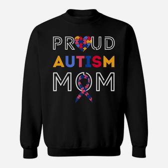Womens Autism Awareness Family Matching Apparel Proud Mom Sweatshirt | Crazezy