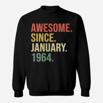 Womens Awesome Since January 1964, 56 Years Old, 56Th Birthday Gift Sweatshirt | Crazezy DE
