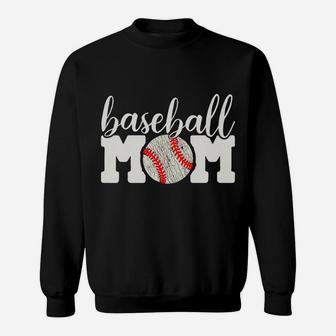 Womens Baseball Mom Shirt Gift - Cheering Mother Of Boys Outfit Sweatshirt | Crazezy