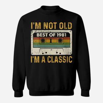 Womens Best Of 1981 Cassette Tape 41 Year Old 41St Birthday Gifts Sweatshirt | Crazezy CA