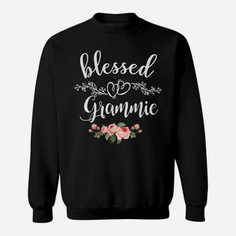 Womens Blessed Grammie Cute Flower Grammie Tee Gift Sweatshirt | Crazezy CA