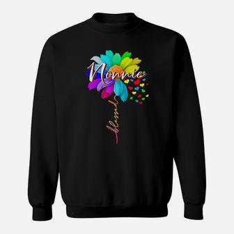 Womens Blessed Nonnie Flower Funny Nonnie Flower Mother's Day Gift Sweatshirt | Crazezy DE