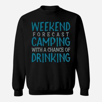 Womens Camping T-Shirts For Women Funny Mom Gift Weekend Forecast Sweatshirt | Crazezy AU