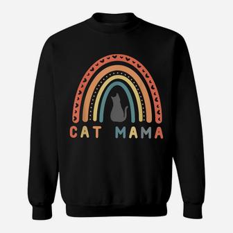 Womens Cat Mama Rainbow Shirt Cat Mom Cat Lovers Sweatshirt | Crazezy CA