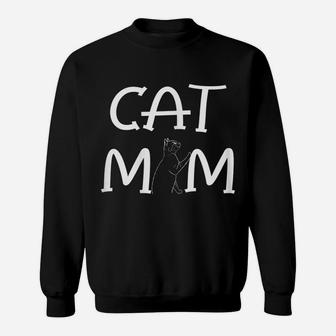 Womens Cat Mom Tee Gift Mother Cat Lovers Cat Mom Sweatshirt | Crazezy DE
