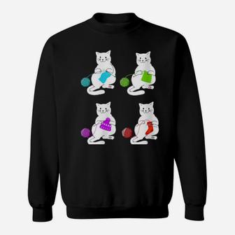 Womens Cats Yarn, Cat Quilting, Cat Crotches, Cat Sweatshirt - Monsterry UK
