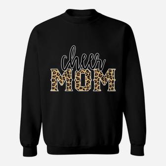 Womens Cheer Mom Leopard Print Womens Proud Cheerleader Mother Sweatshirt | Crazezy CA