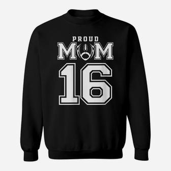 Womens Custom Proud Football Mom Number 16 Personalized For Women Sweatshirt | Crazezy AU