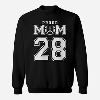 Womens Custom Proud Football Mom Number 28 Personalized For Women Sweatshirt | Crazezy